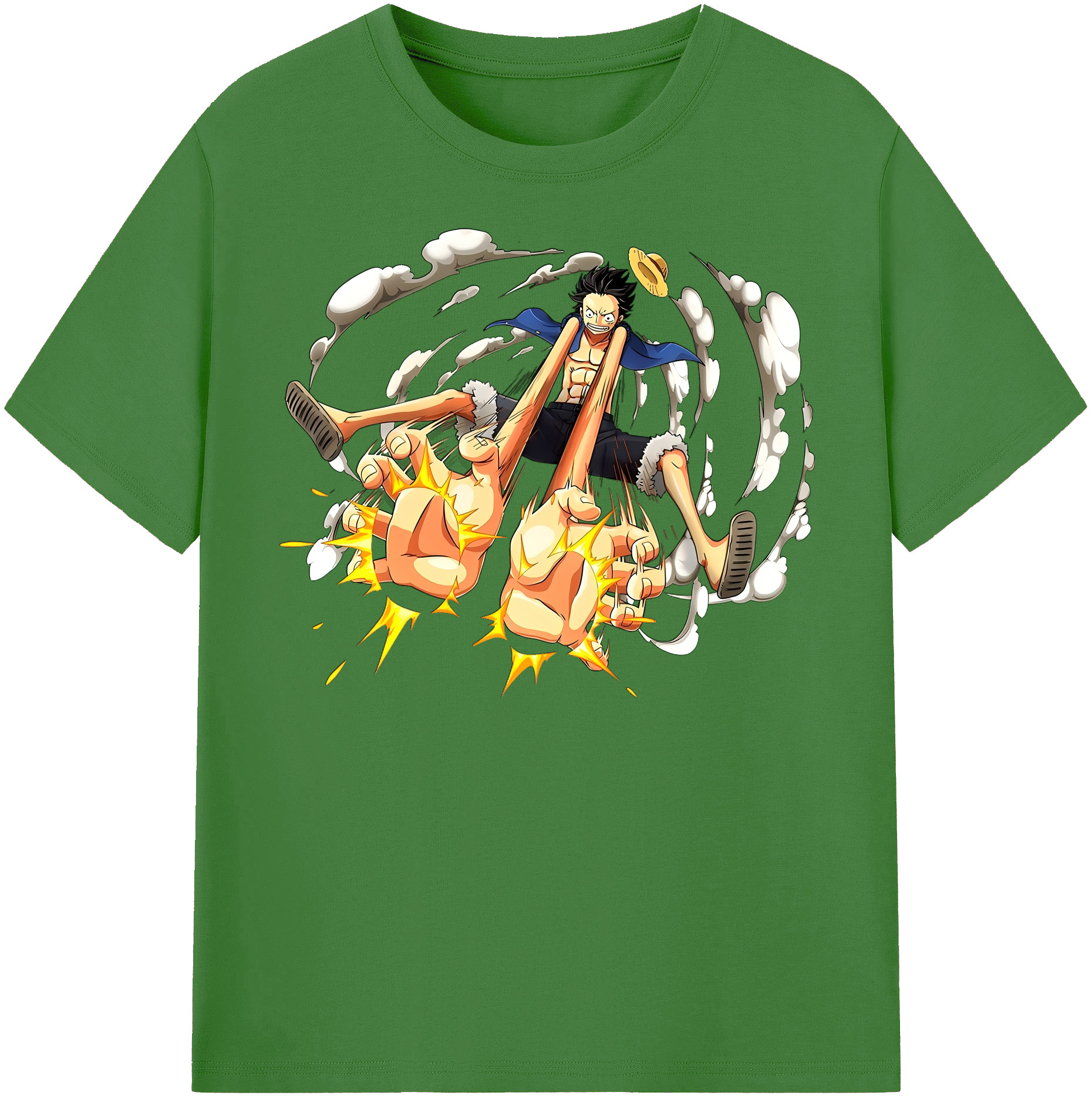 ワンピース モンキー・D・ルフィ ONE PIECE Monkey D. Luffy レディースカジュアルプリントTシャツ（綿100％）